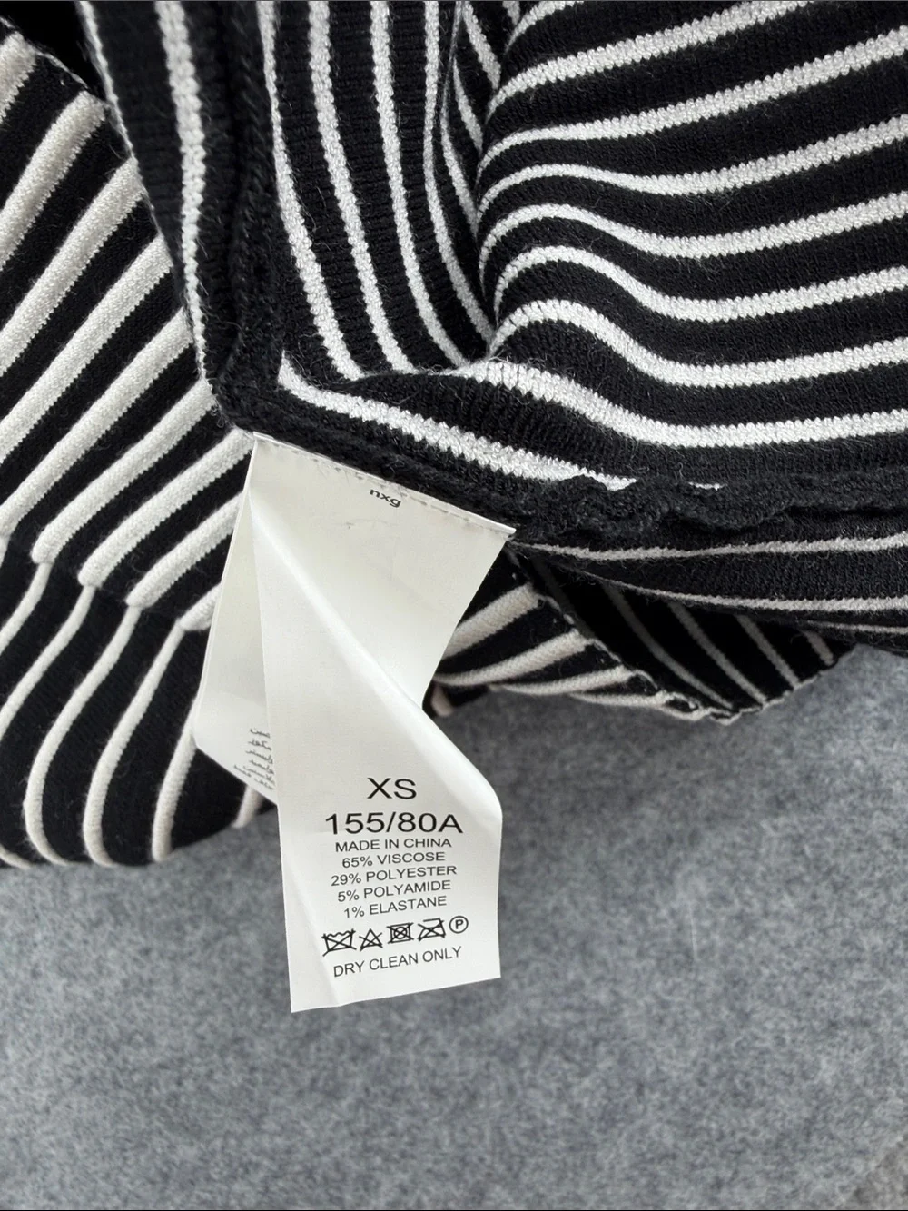 $348 KATE SPADE NY XS BLACK WHITE Stripe Sweater DRESS A Line EXTRA SMALL
